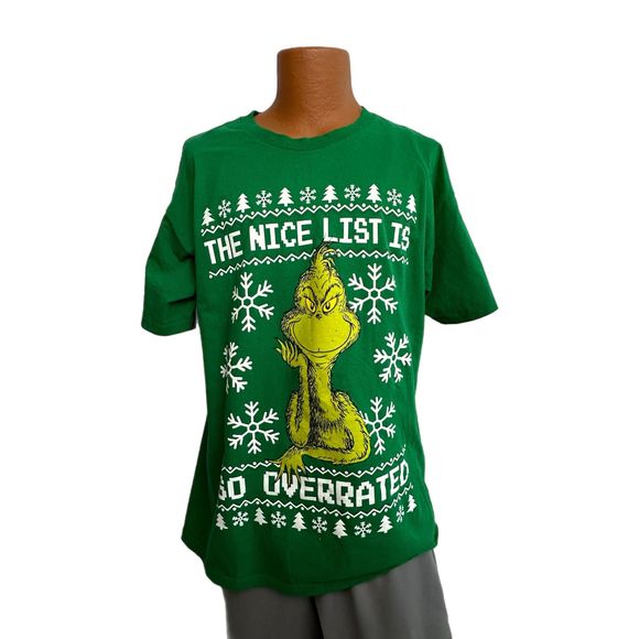 The Grinch Dr. Seuss Men's Green Graphic T-shirt, XL, pre-owned - Picture 3 of 5